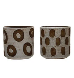 Bloomingville Distressed White Terracotta Planter