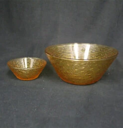 Vintage Fostoria 'Sorrento' Amber Glass Chip And Dip Set