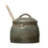 Stoneware Honey Jar With Wooden Dipper