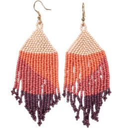 Pink Ombre Fringe Earring