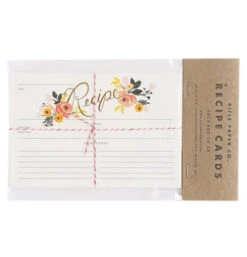 Set Of 12 Peony Recipe Cards